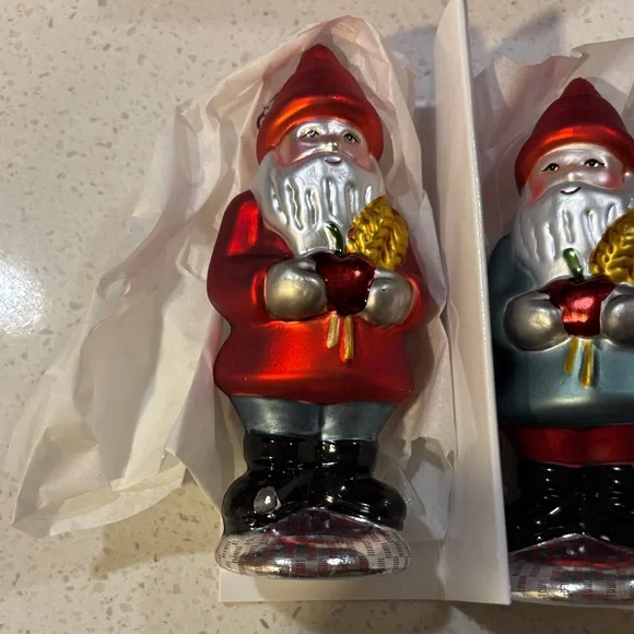 Santa Holiday Ornaments - Red and Silver - Picture 2 of 6